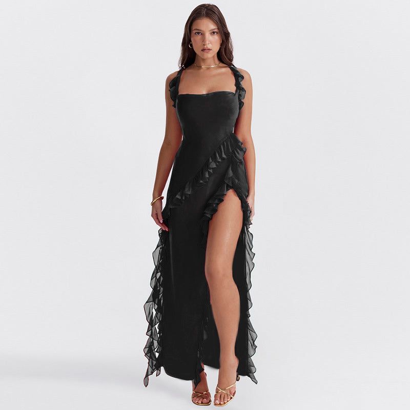 Vestido Brigitte | con Volante Asimétrico Decorativos