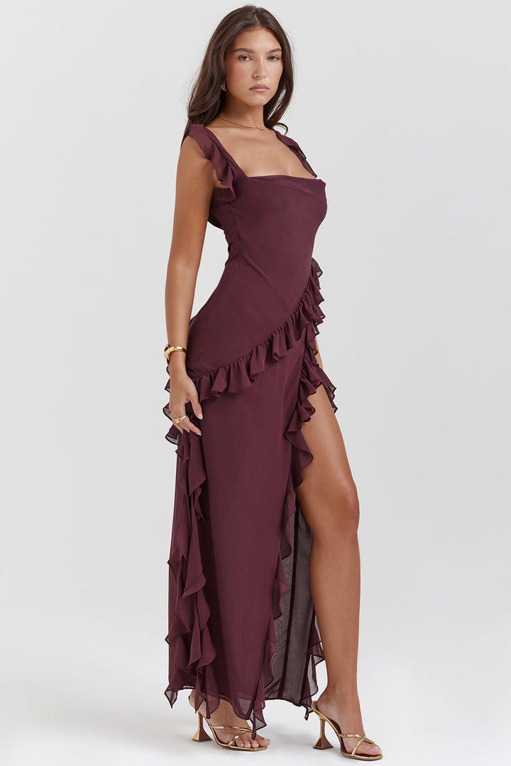 Vestido Brigitte | con Volante Asimétrico Decorativos