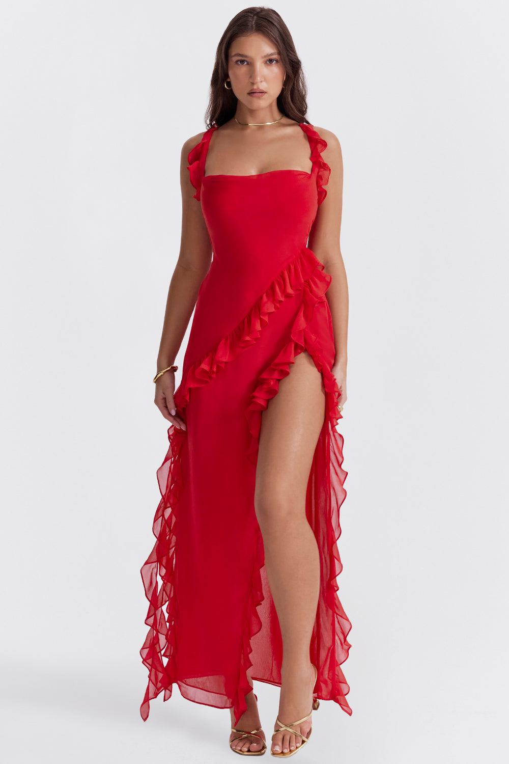 Vestido Brigitte | con Volante Asimétrico Decorativos