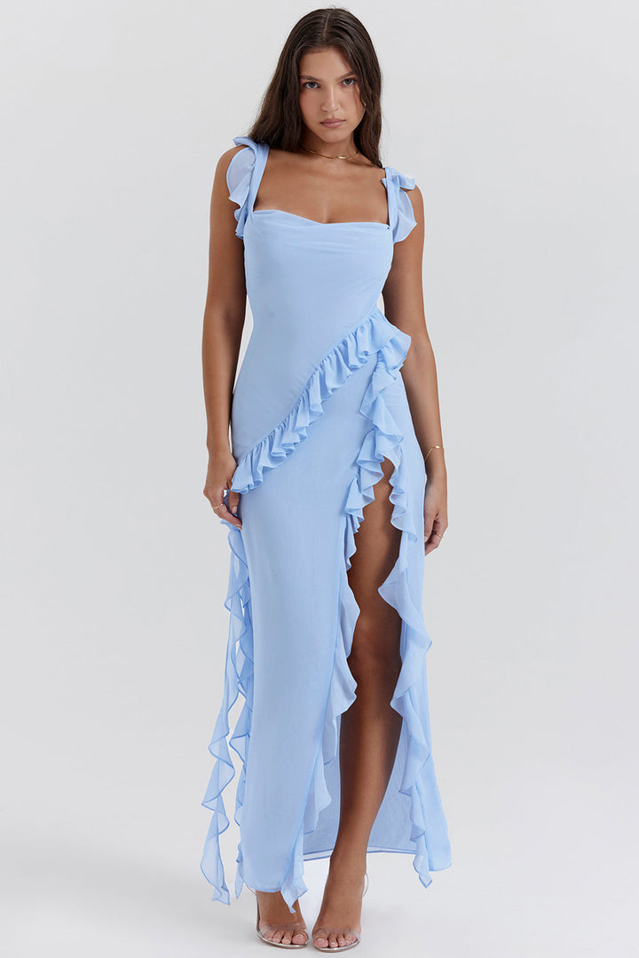 Vestido Brigitte | con Volante Asimétrico Decorativos