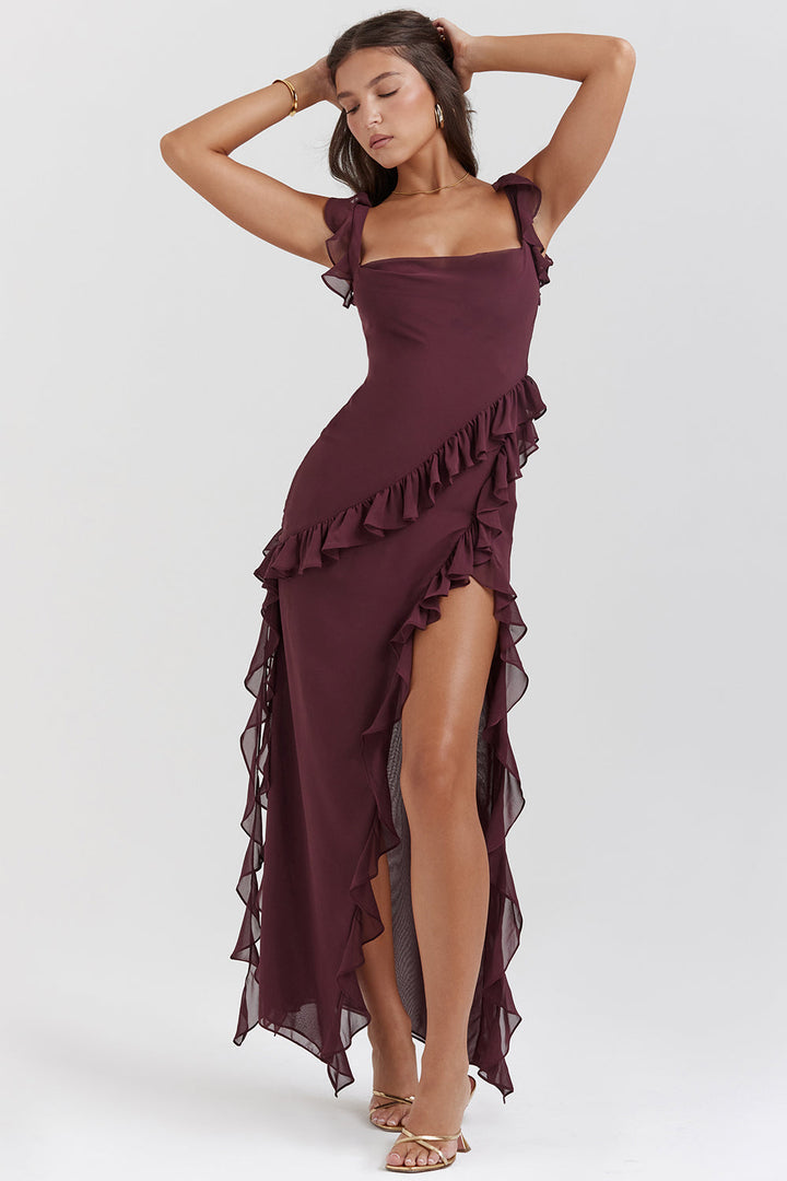 Vestido Brigitte | con Volante Asimétrico Decorativos